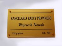 Tabliczka na drzwi dla radcy prawnego