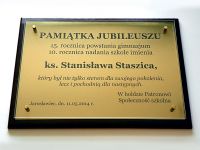 Pamiątkowa tabliczka z okazji jubileuszu