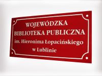 Tablica dla Biblioteki Wojewódzkiej